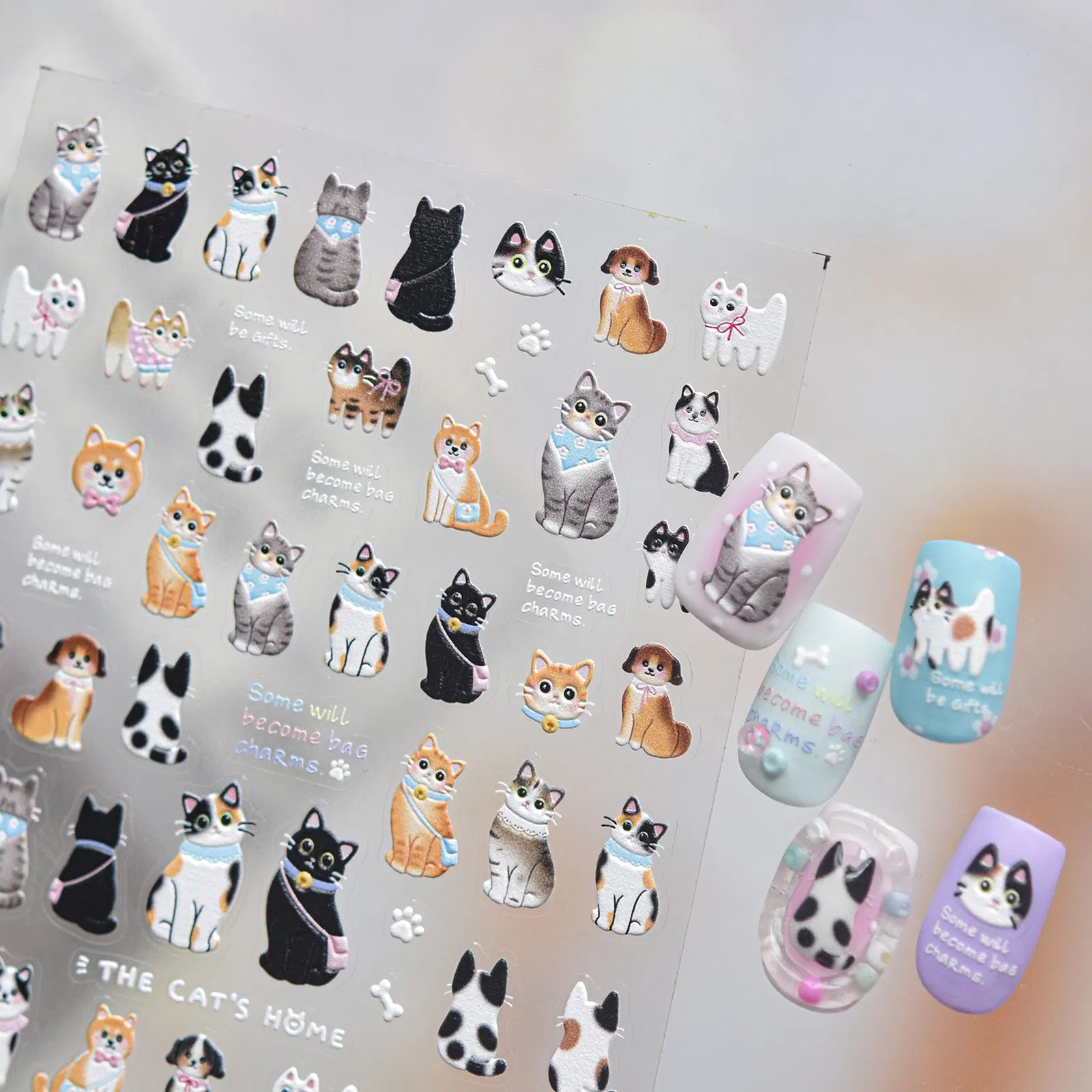 Puppy & Kitty Nail Stickers | Kawaii Animal Nail Art Decals - image 3