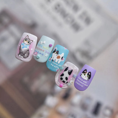 Puppy & Kitty Nail Stickers | Kawaii Animal Nail Art Decals - image 4