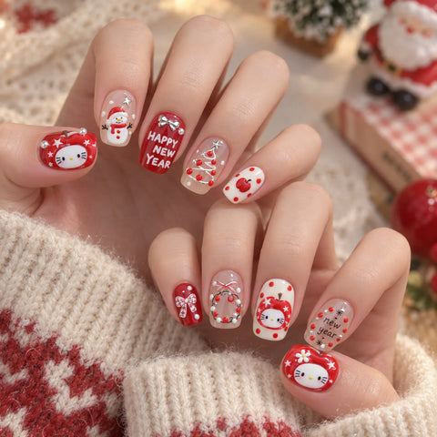 Red Apple Christmas Nail Stickers - nail art product image 4