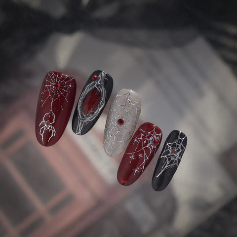 Red Spider Nail Stickers | Dark Grunge Nail Art Decals - image 1