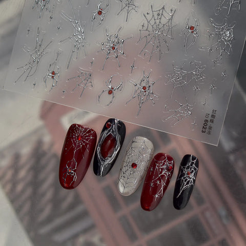 Red Spider Nail Stickers | Dark Grunge Nail Art Decals - image 2
