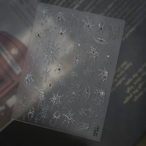 Red Spider Nail Stickers | Dark Grunge Nail Art Decals - image 3