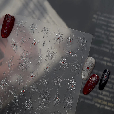 Red Spider Nail Stickers | Dark Grunge Nail Art Decals - image 5