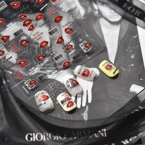 Red Lips Nail Stickers, Red Lip Nail Decals, Sexy Nail Stickers, Nail Decal Art, English Words Nail Stickers, MS983