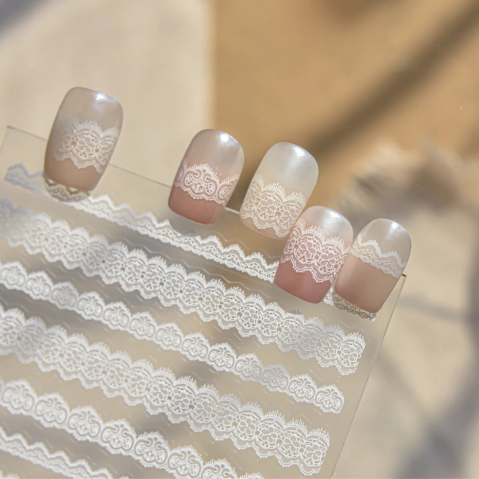Rose Lace Nail Stickers | Romantic Floral Nail Art Decals - image 2