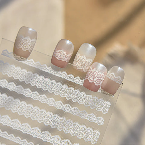 Rose Lace Nail Stickers | Romantic Floral Nail Art Decals - image 2
