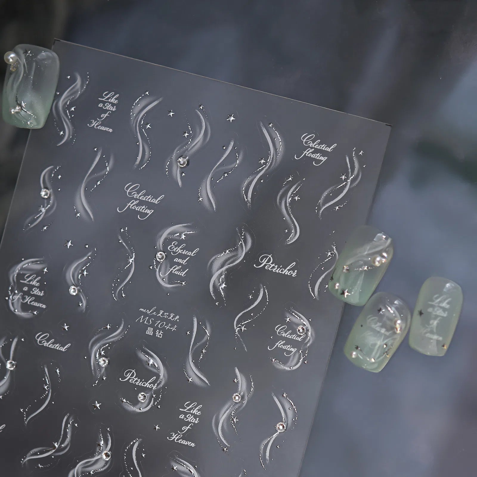 Silver Bow French Nail Stickers | Coquette Nail Art Decals - image 3
