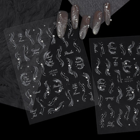Silver Bow French Nail Stickers | Coquette Nail Art Decals - image 6