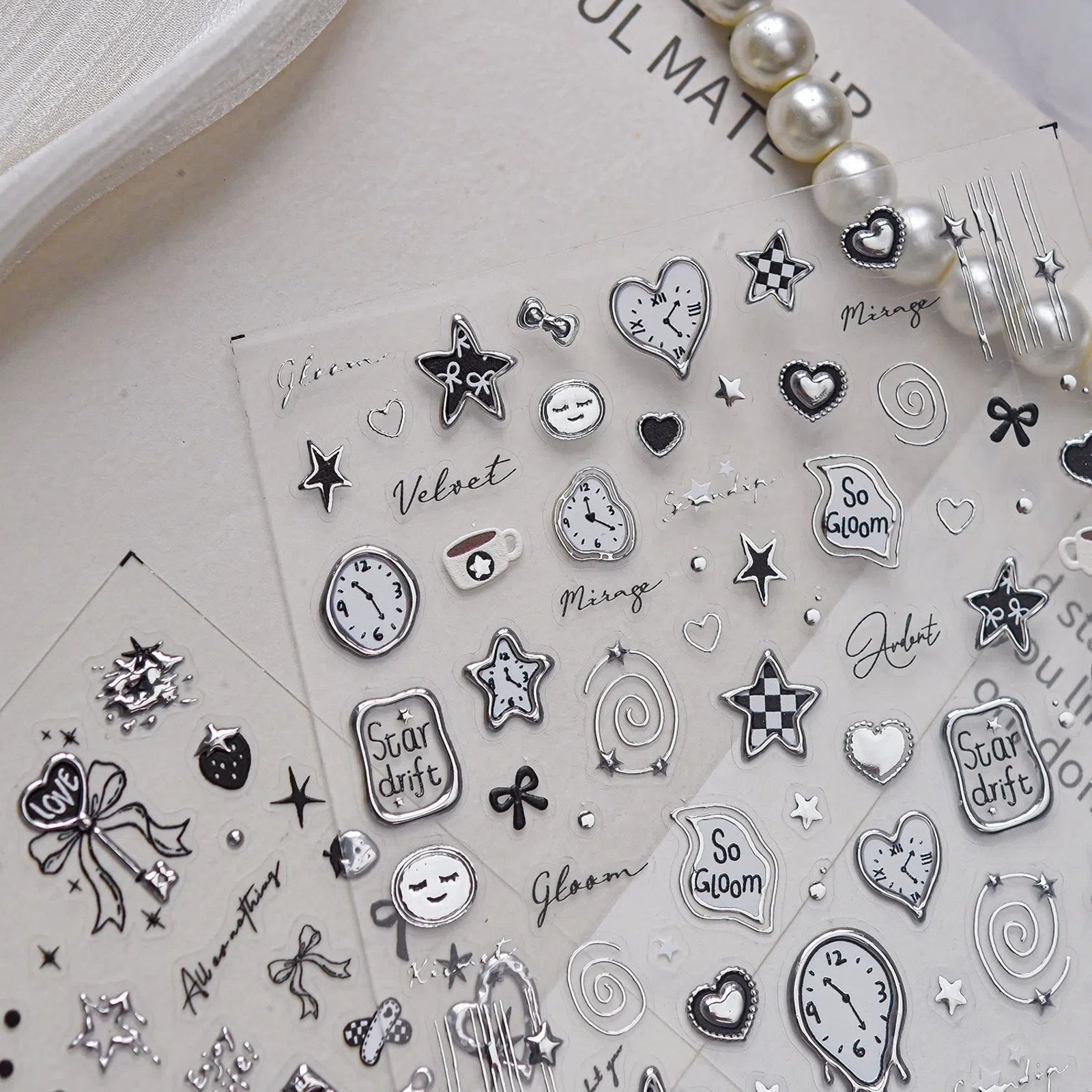 Silver Heart Nail Stickers | Sweet Cool Nail Art Decals - image 1