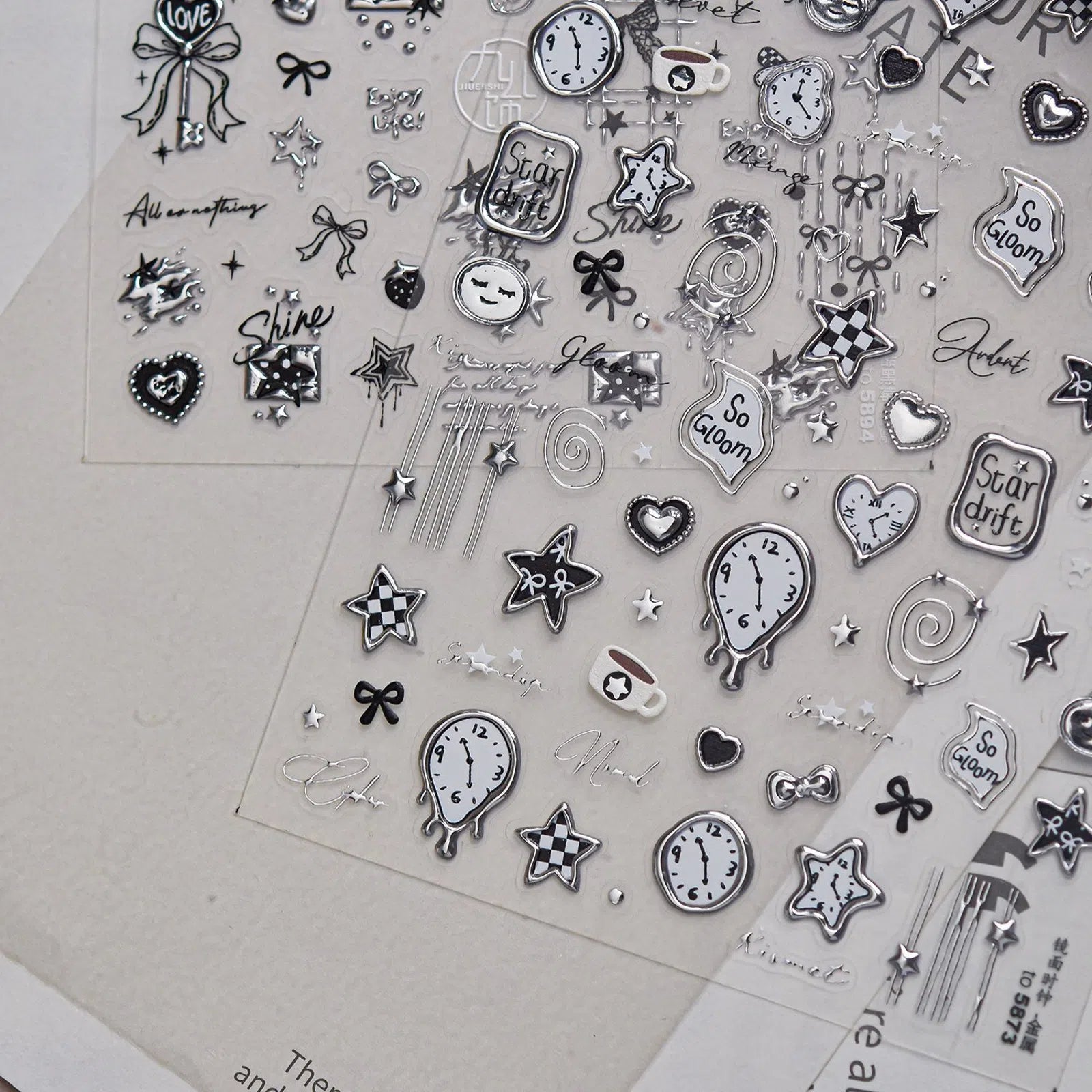 Silver Heart Nail Stickers | Sweet Cool Nail Art Decals - image 2
