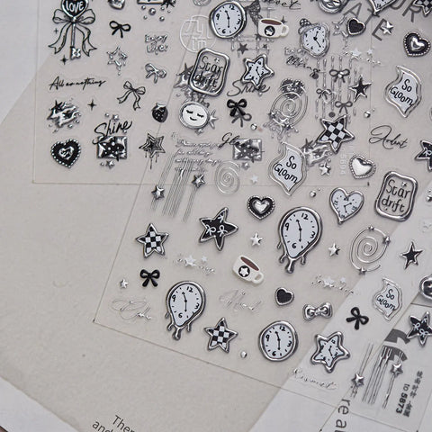 Silver Heart Nail Stickers | Sweet Cool Nail Art Decals - image 2