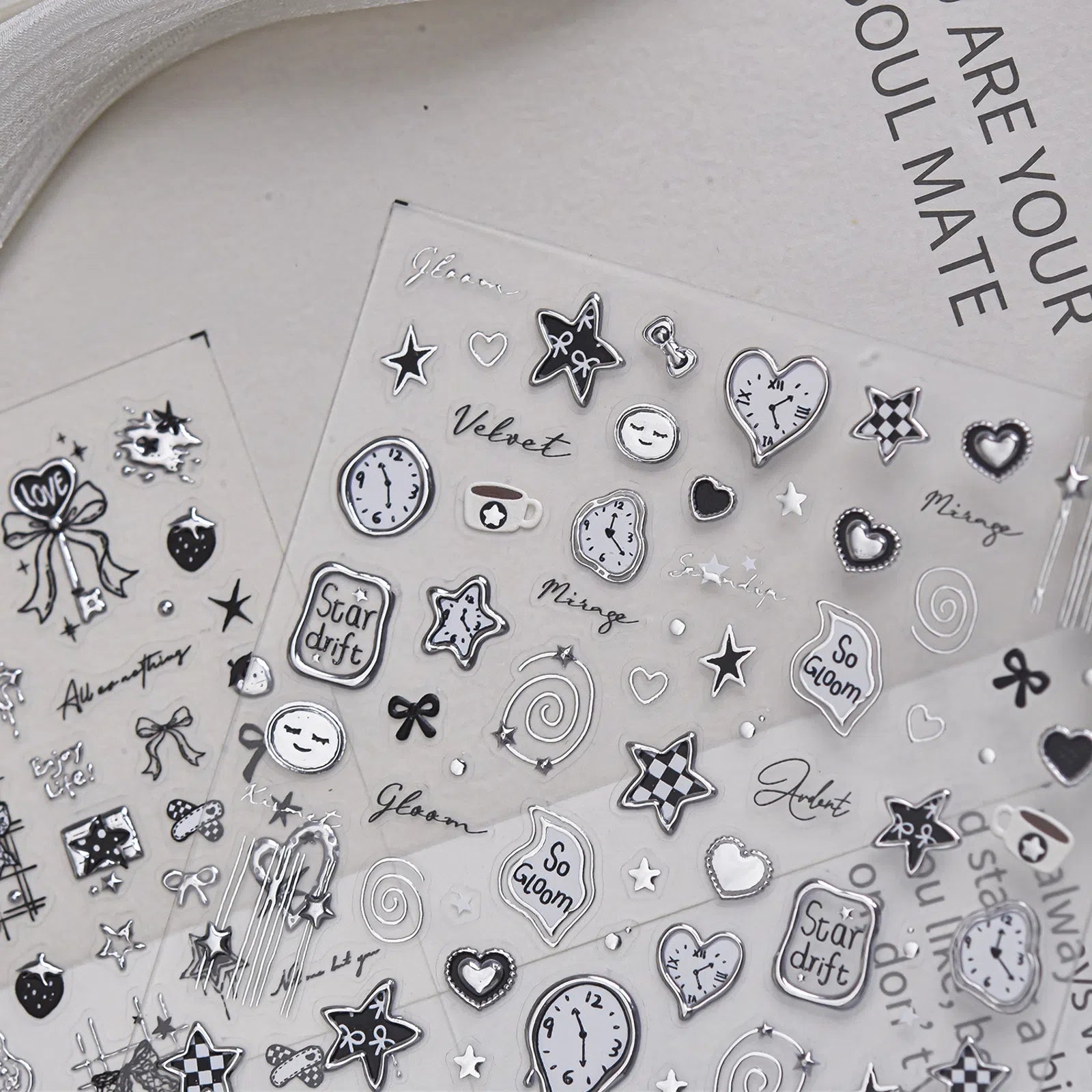 Silver Heart Nail Stickers | Sweet Cool Nail Art Decals - image 3