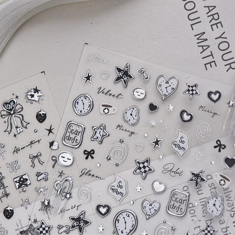 Silver Heart Nail Stickers | Sweet Cool Nail Art Decals - image 3