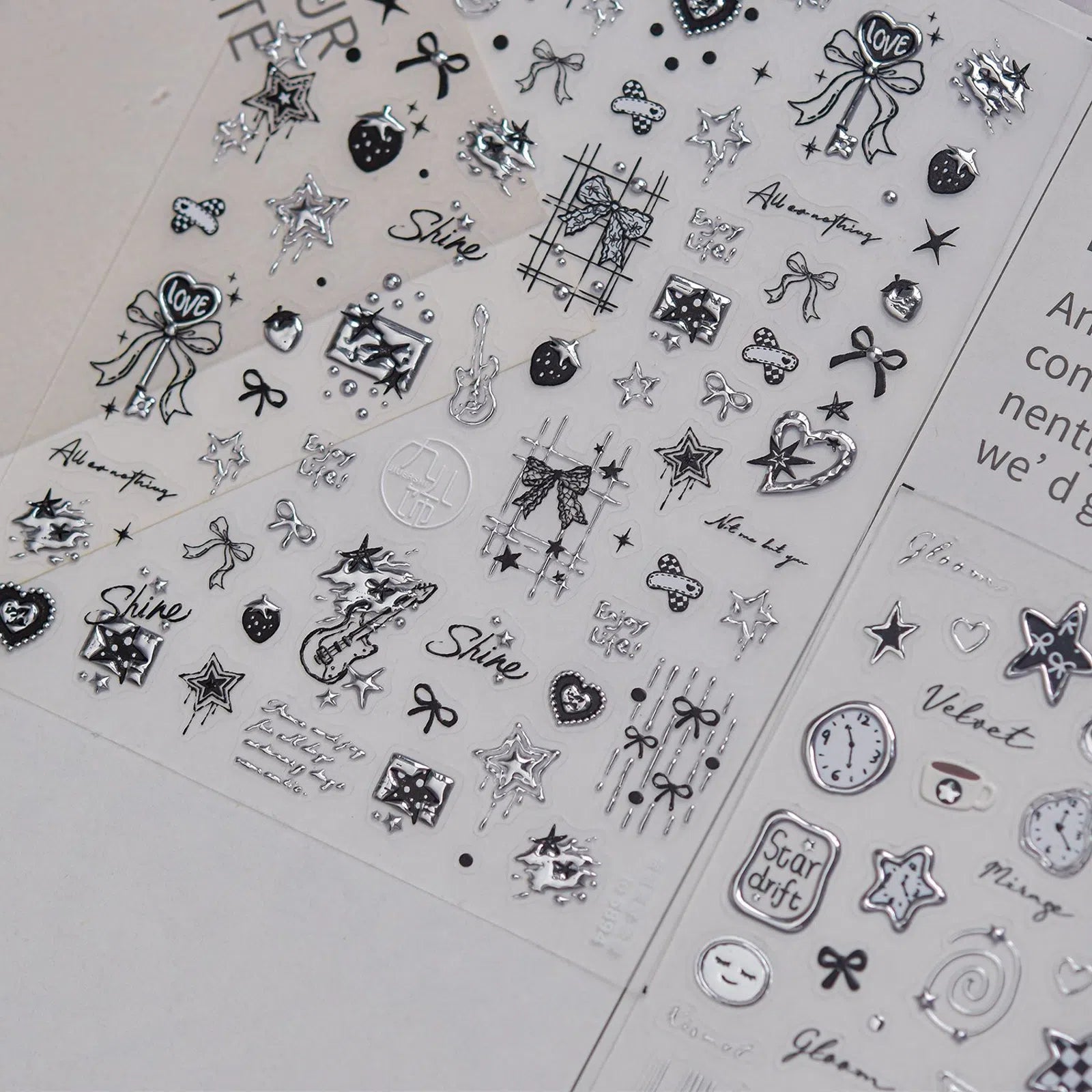 Silver Heart Nail Stickers | Sweet Cool Nail Art Decals - image 4