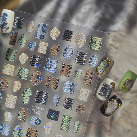 Snake Print Nail Stickers | Edgy Animal Print Nail Art Decals - image 1