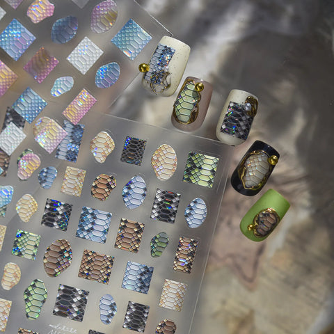 Snake Print Nail Stickers | Edgy Animal Print Nail Art Decals - image 4