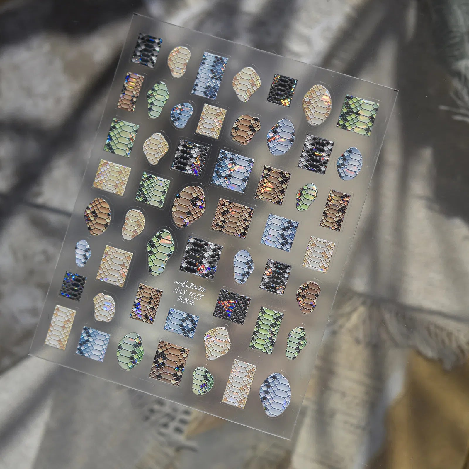 Snake Print Nail Stickers | Edgy Animal Print Nail Art Decals - MS1055 variant image