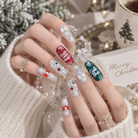 Snowflake Christmas Nail Stickers | Jelly Winter Nail Art Decals - image 4