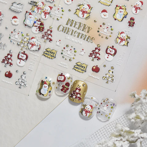 Snowman Gingerbread Nail Stickers - nail art product image 1