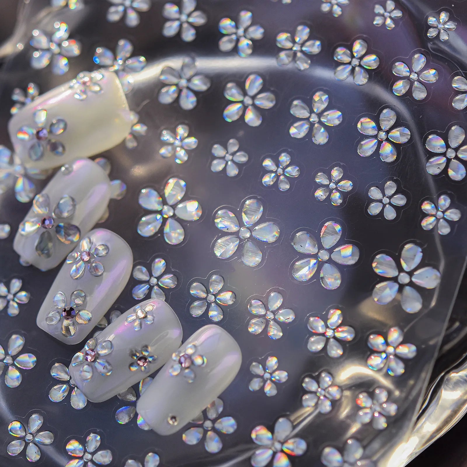 Sparkle Flower Nail Stickers - nail art product image 1