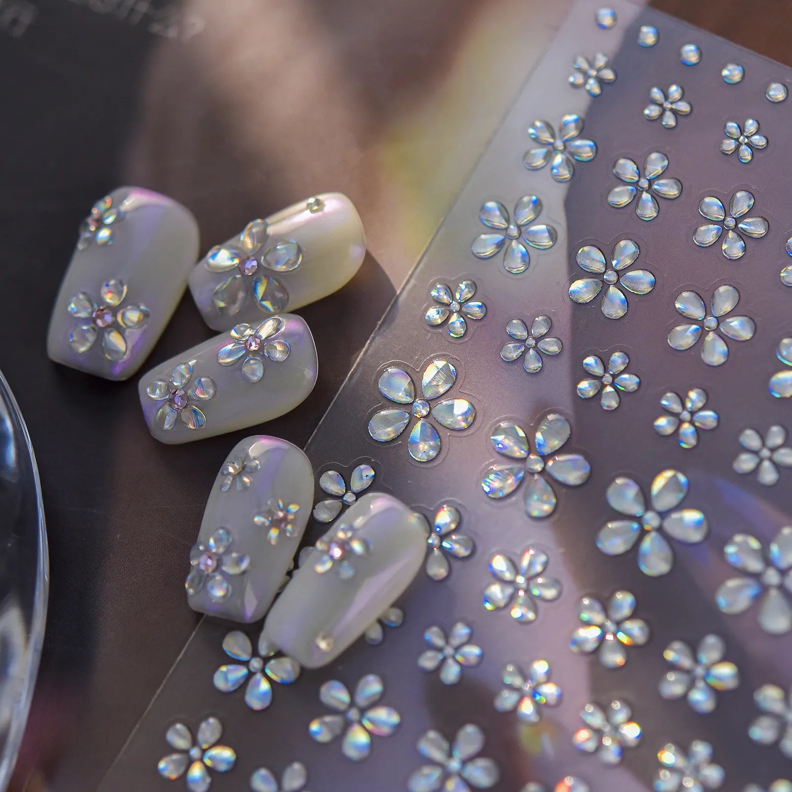 Sparkle Flower Nail Stickers - nail art product image 3