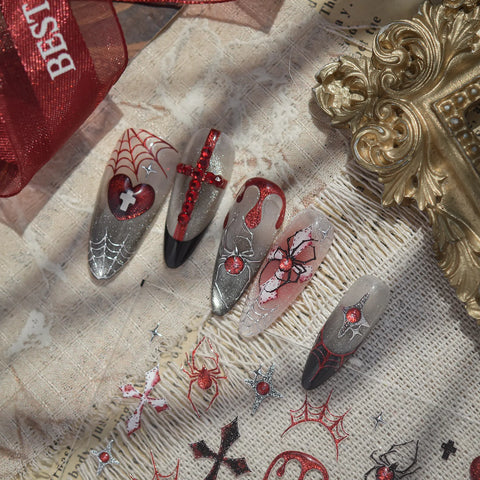 Spider Halloween Nail Stickers | Dark Grunge Nail Art Decals - image 1
