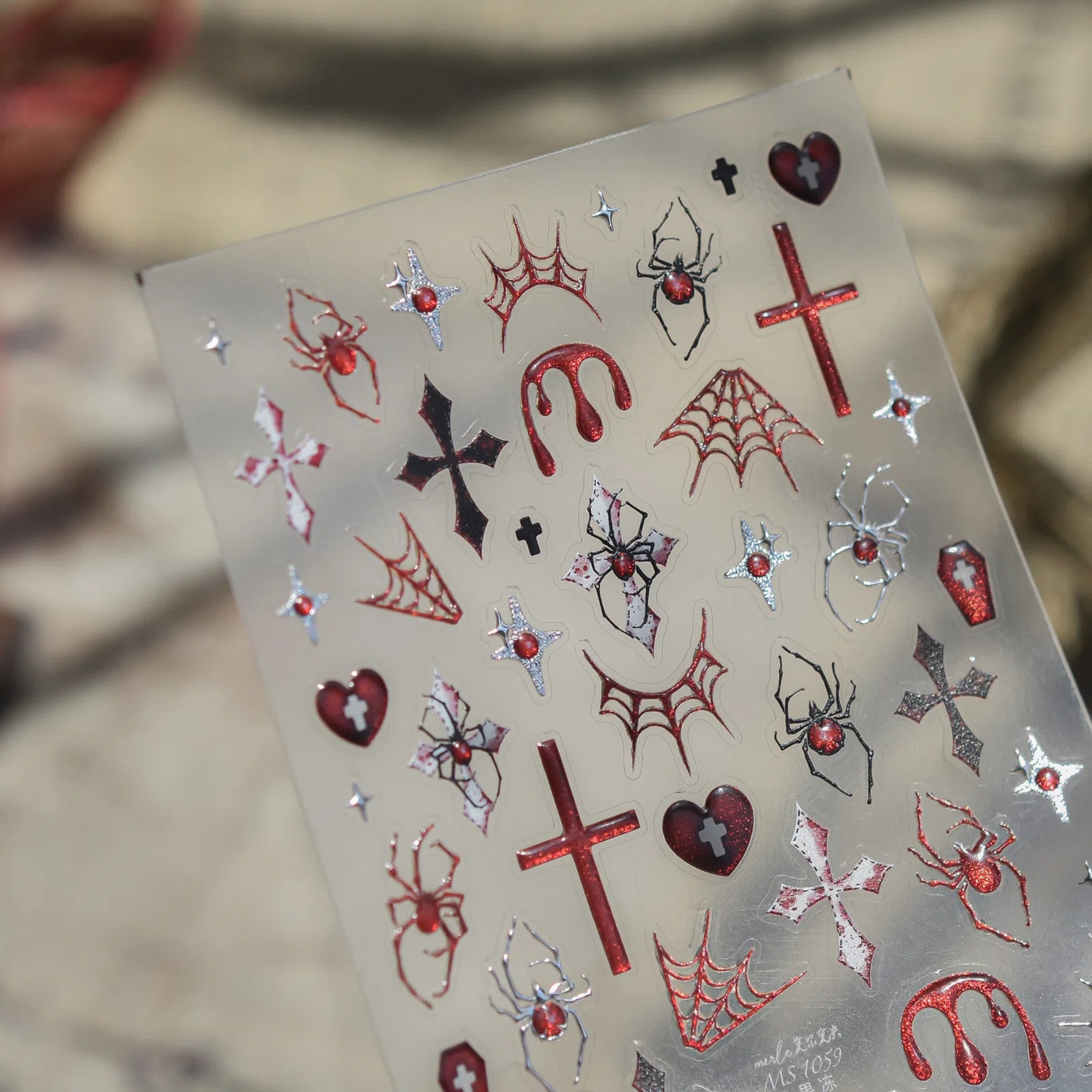 Spider Halloween Nail Stickers | Dark Grunge Nail Art Decals - image 4