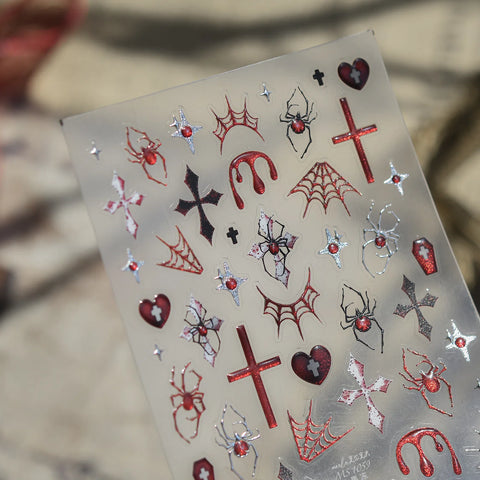 Spider Halloween Nail Stickers | Dark Grunge Nail Art Decals - image 4