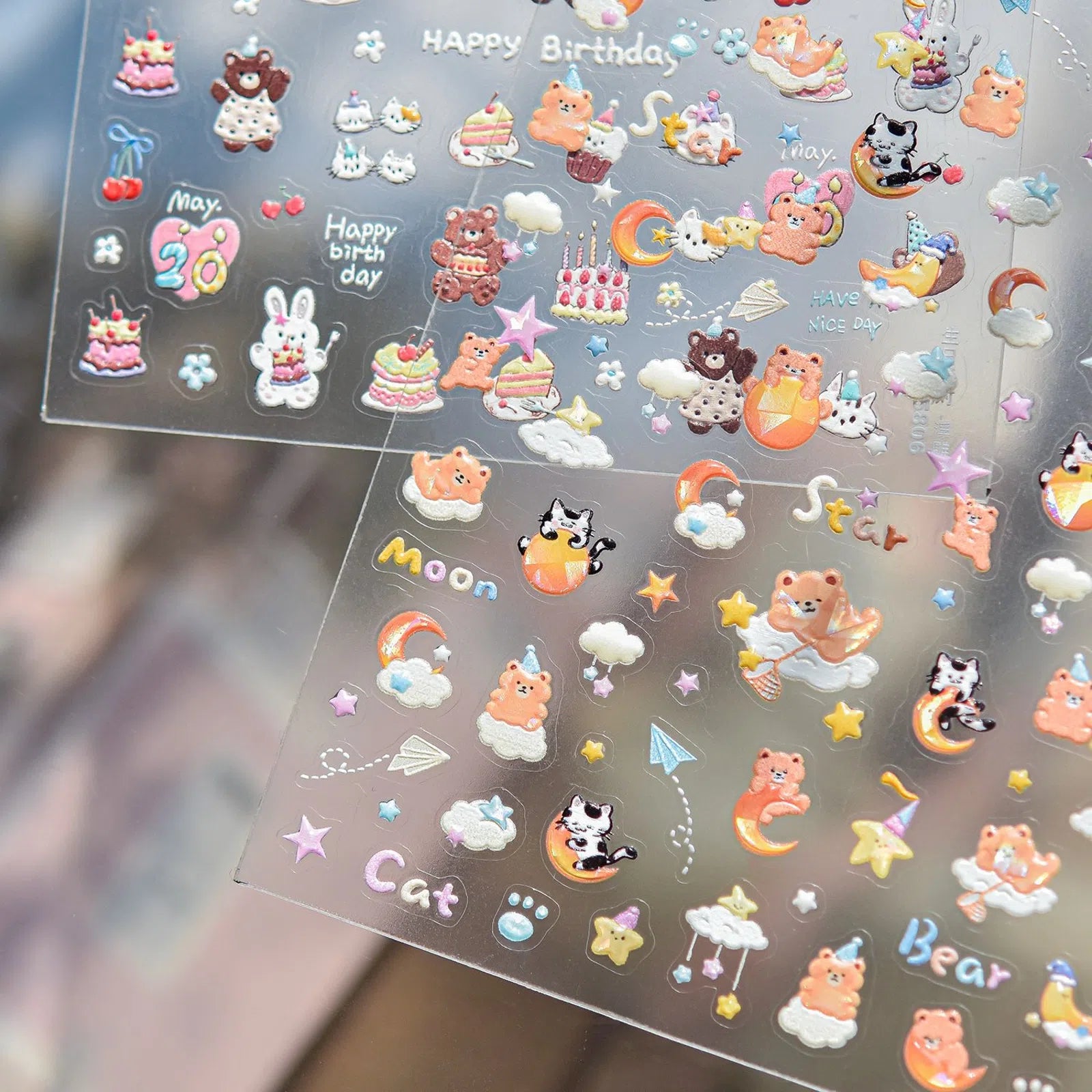 Strawberry Bunny Nail Stickers | Kawaii Animal Nail Art Decals - image 2