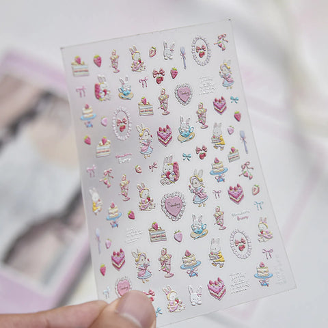 to5816 Strawberry Bunny Nail Stickers variant image - Tomoni Nail Art