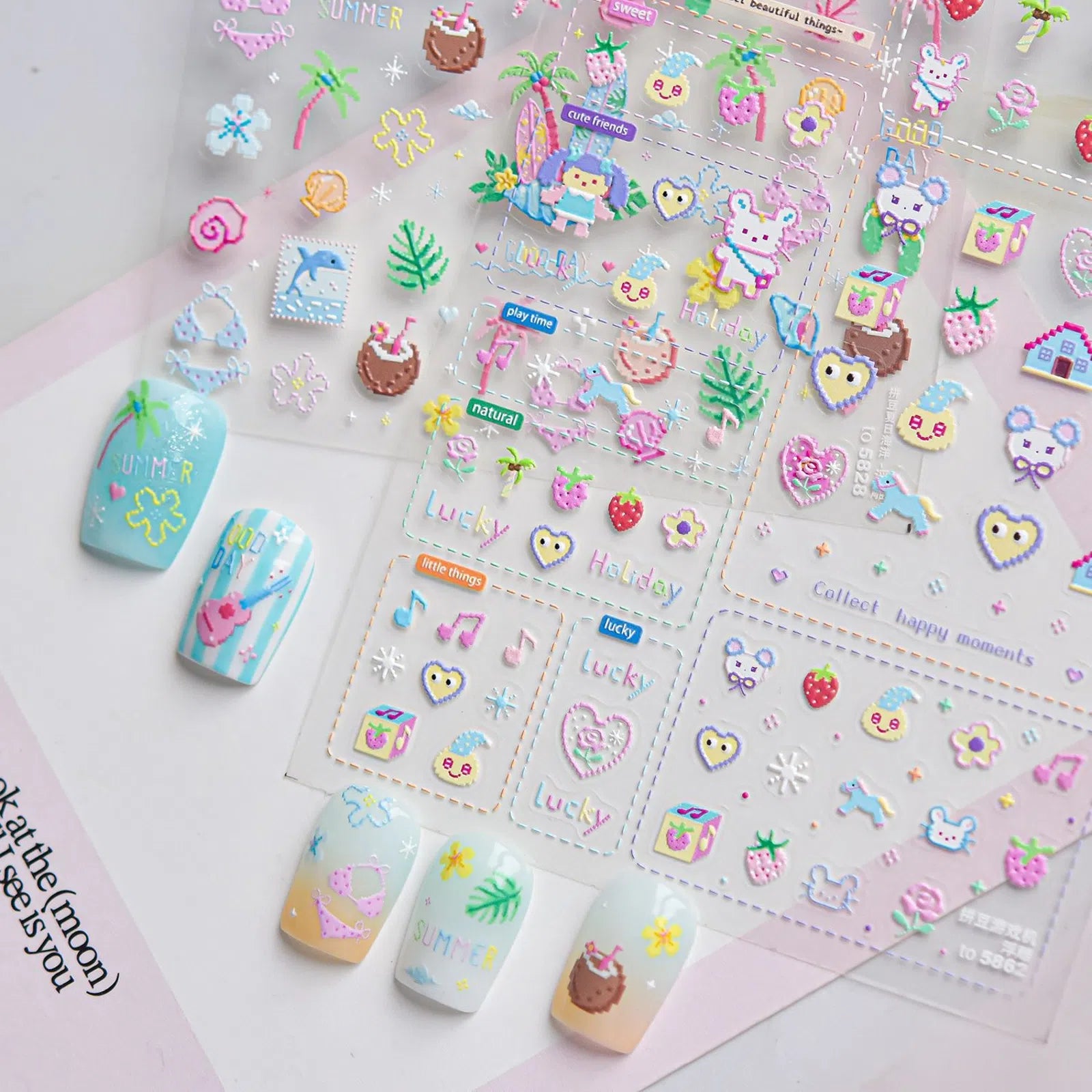 Summer Ocean Nail Stickers | 3D Beach Nail Art Decals - image 4