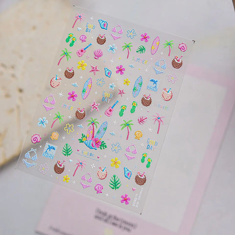 to5828 Summer Ocean Nail Stickers variant image - Tomoni Nail Art