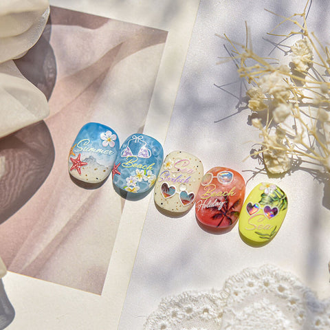 Summer Nail Stickers, Beach Nail Stickers, Sunglass Nail Decals, Summer Nail Art, Cute Summer Nails, Summer Manicure, to5212