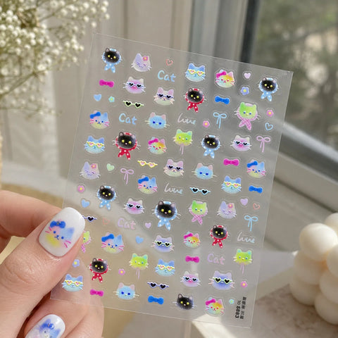 to5883 Sweet Cool Cat Nail Stickers variant image - Tomoni Nail Art