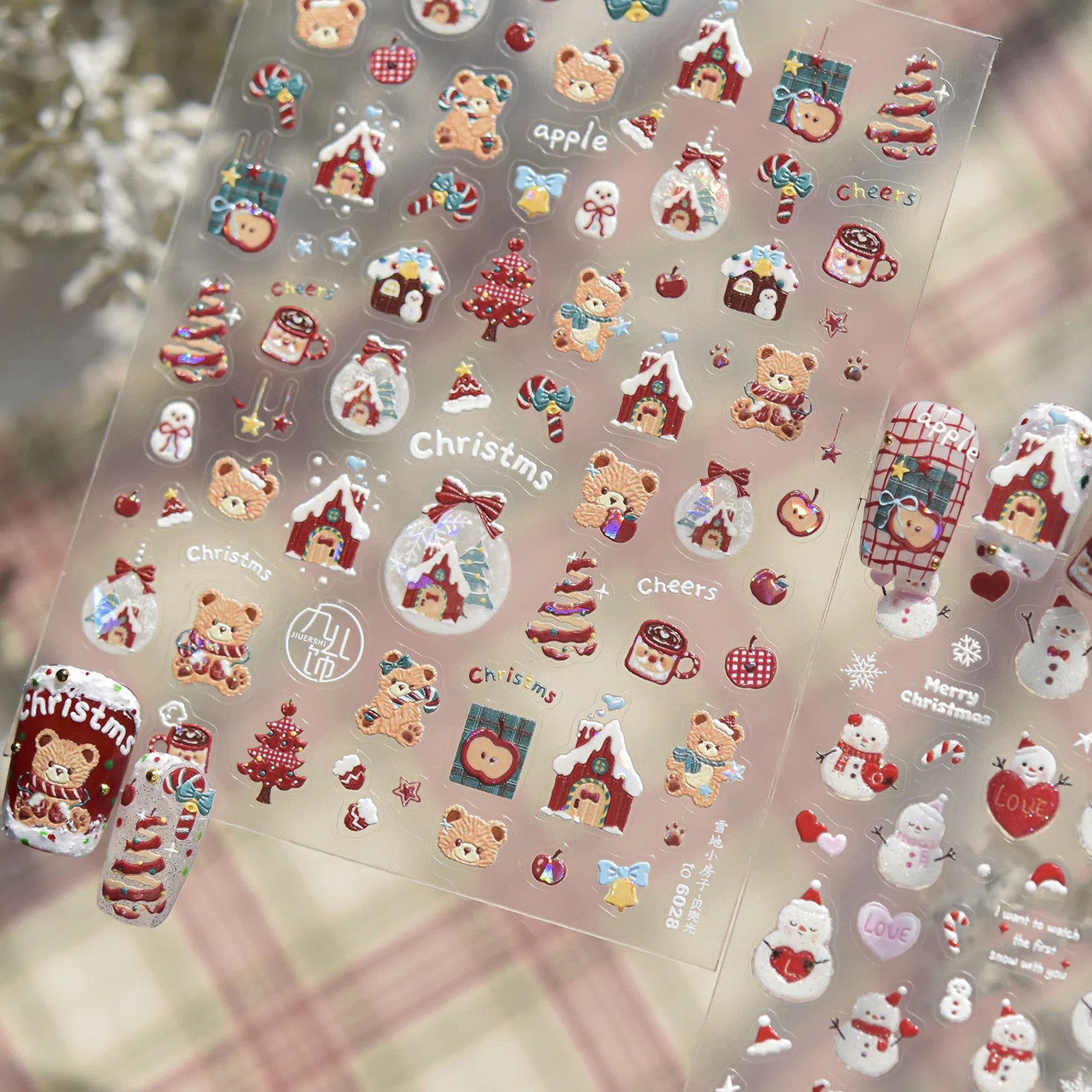 Sweet Snowman Nail Stickers | Kawaii Winter Nail Art Decals - image 4