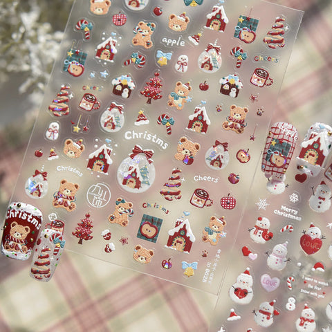 Sweet Snowman Nail Stickers | Kawaii Winter Nail Art Decals - image 4