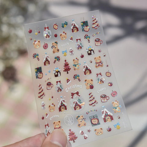 Sweet Snowman Nail Stickers | Kawaii Winter Nail Art Decals - to6028 variant image