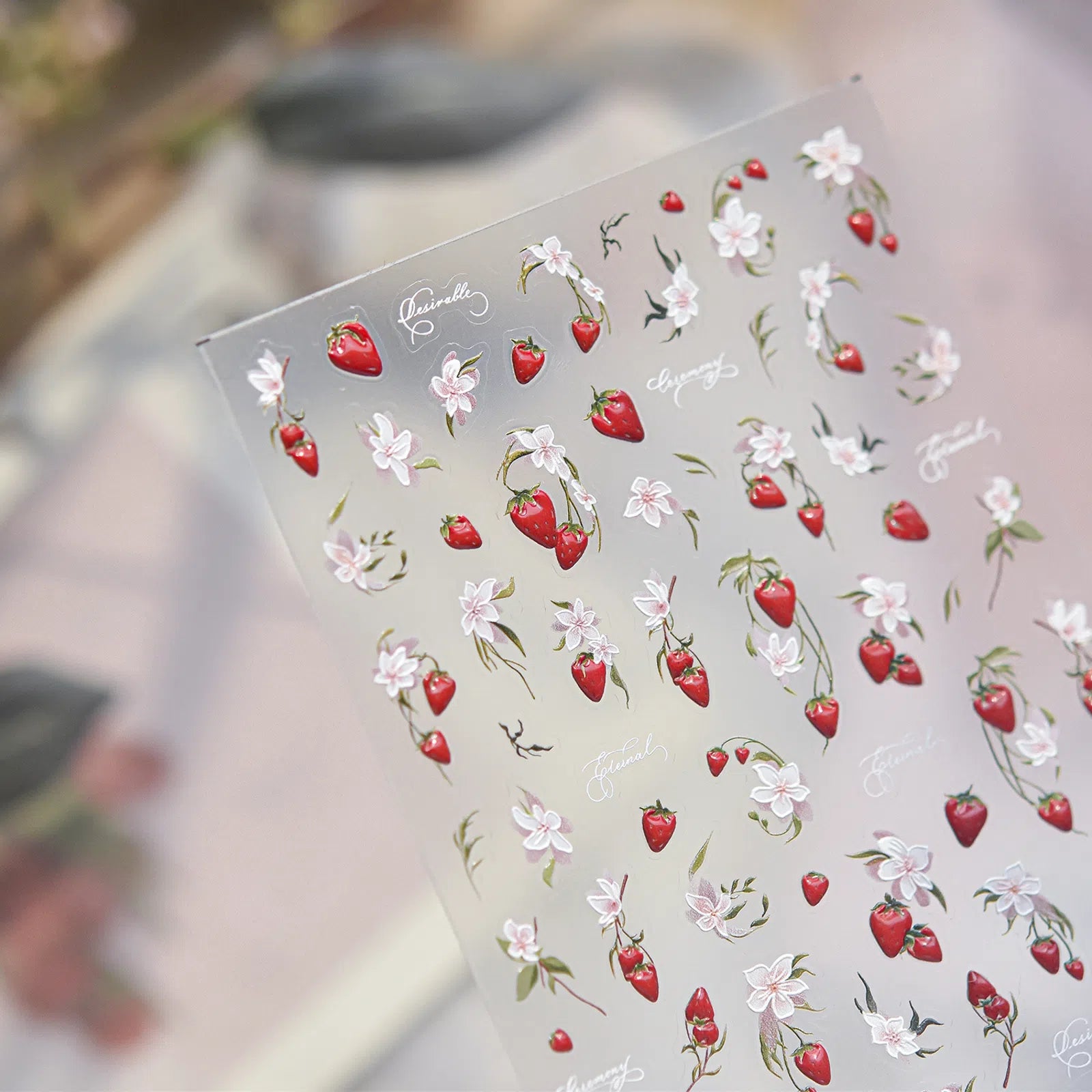 Sweet Strawberry Bunny Nail Stickers | Kawaii Nail Art Decals - image 3