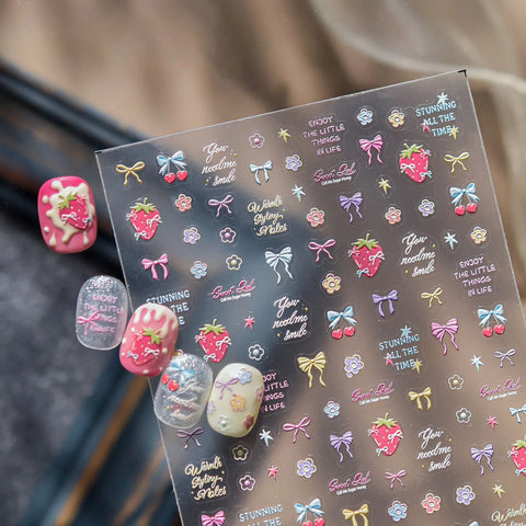 Tiny Bow Nail Stickers | Sweet Coquette Nail Art Decals - image 3