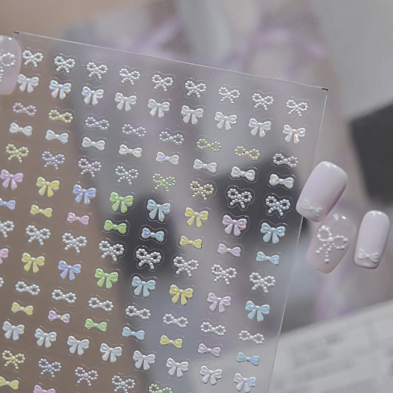Tiny Bow Nail Stickers | Korean Coquette Nail Art Decals - image 4