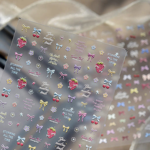 Tiny Bow Nail Stickers | Sweet Coquette Nail Art Decals - image 4