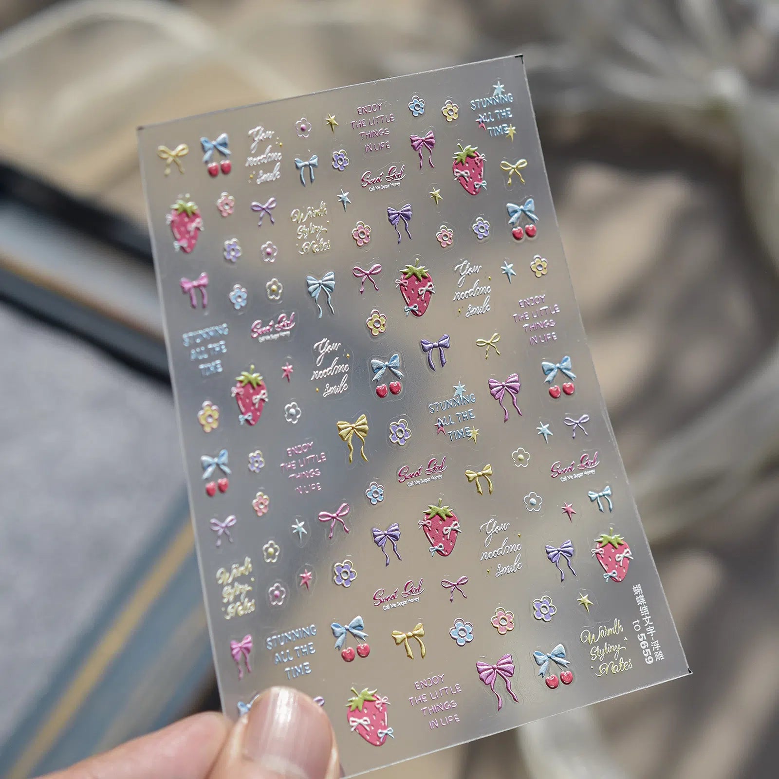 Tiny Bow Nail Stickers | Sweet Coquette Nail Art Decals - to5659 variant image