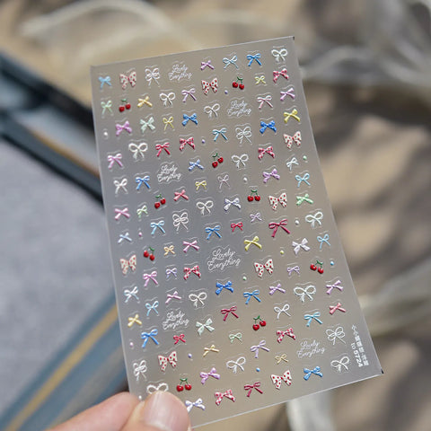 Tiny Bow Nail Stickers | Sweet Coquette Nail Art Decals - to5724 variant image