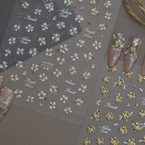 Tiny Flower Nail Stickers | Minimal Floral Nail Art Decals - image 2