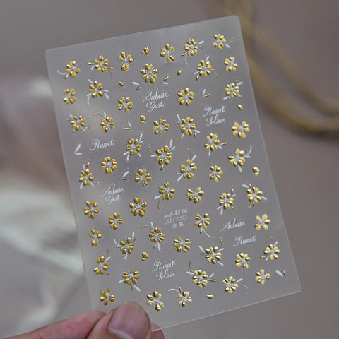 Tiny Flower Nail Stickers | Minimal Floral Nail Art Decals - MS1073 variant image