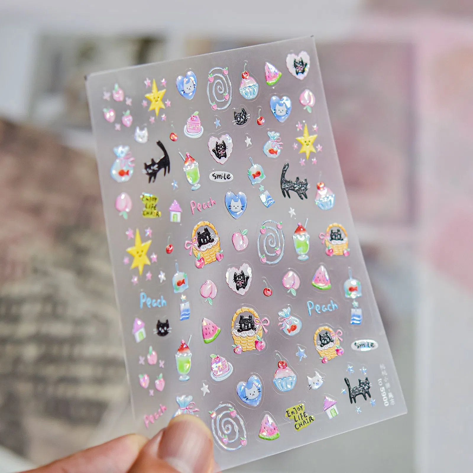 to5900 Tomato Cat Nail Stickers variant image - Tomoni Nail Art