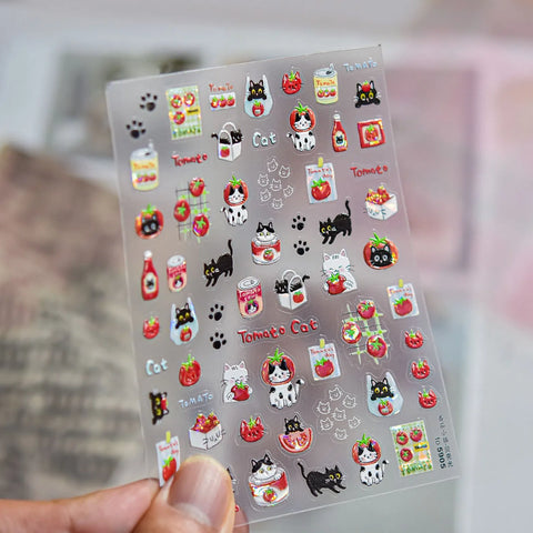 to5905 Tomato Cat Nail Stickers variant image - Tomoni Nail Art