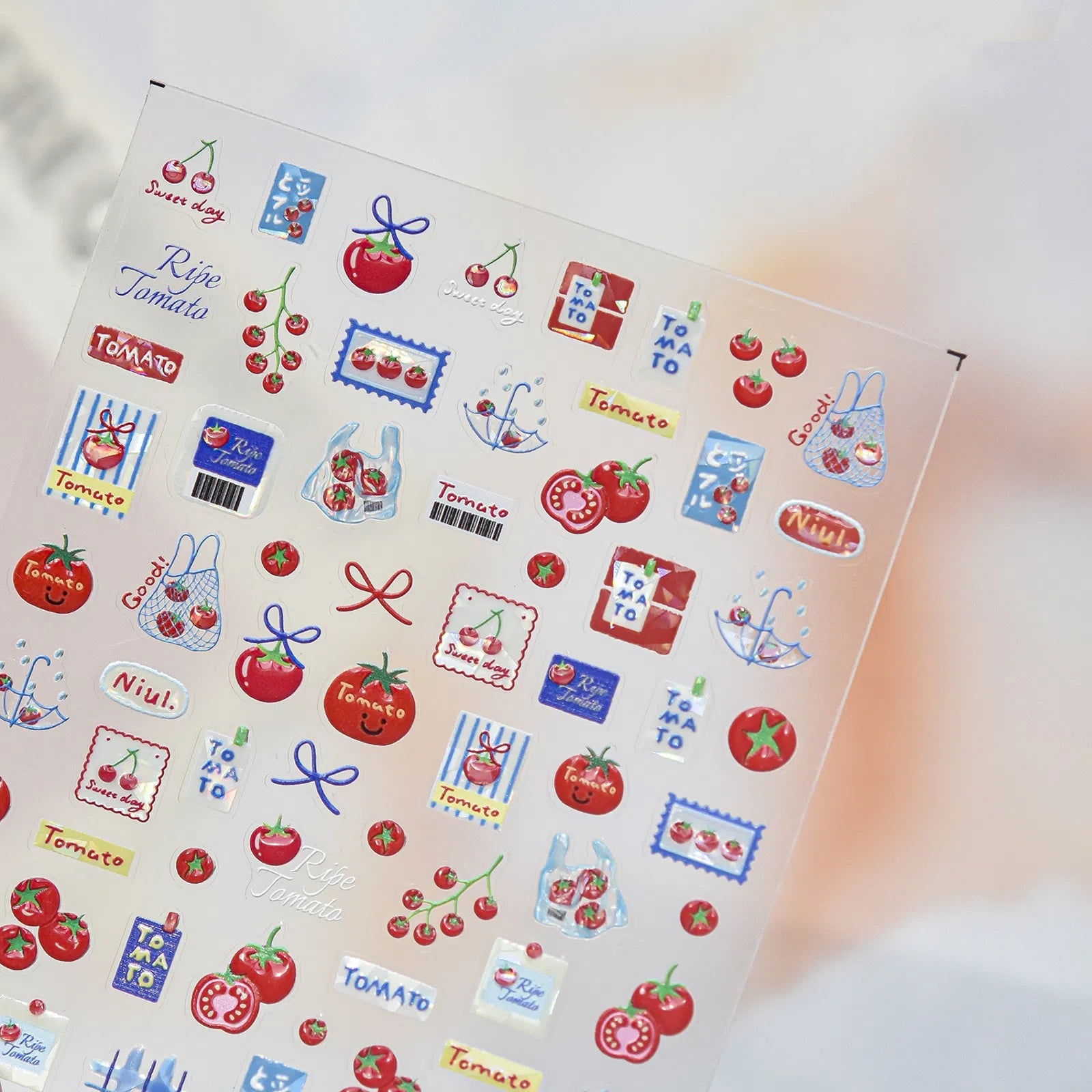 Tomato Nail Stickers | Kawaii Food Nail Art Decals - image 2