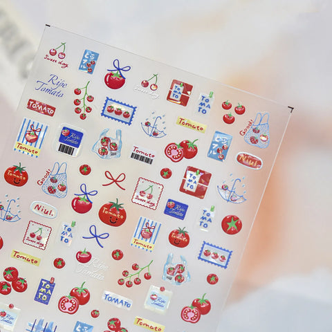 Tomato Nail Stickers | Kawaii Food Nail Art Decals - image 2
