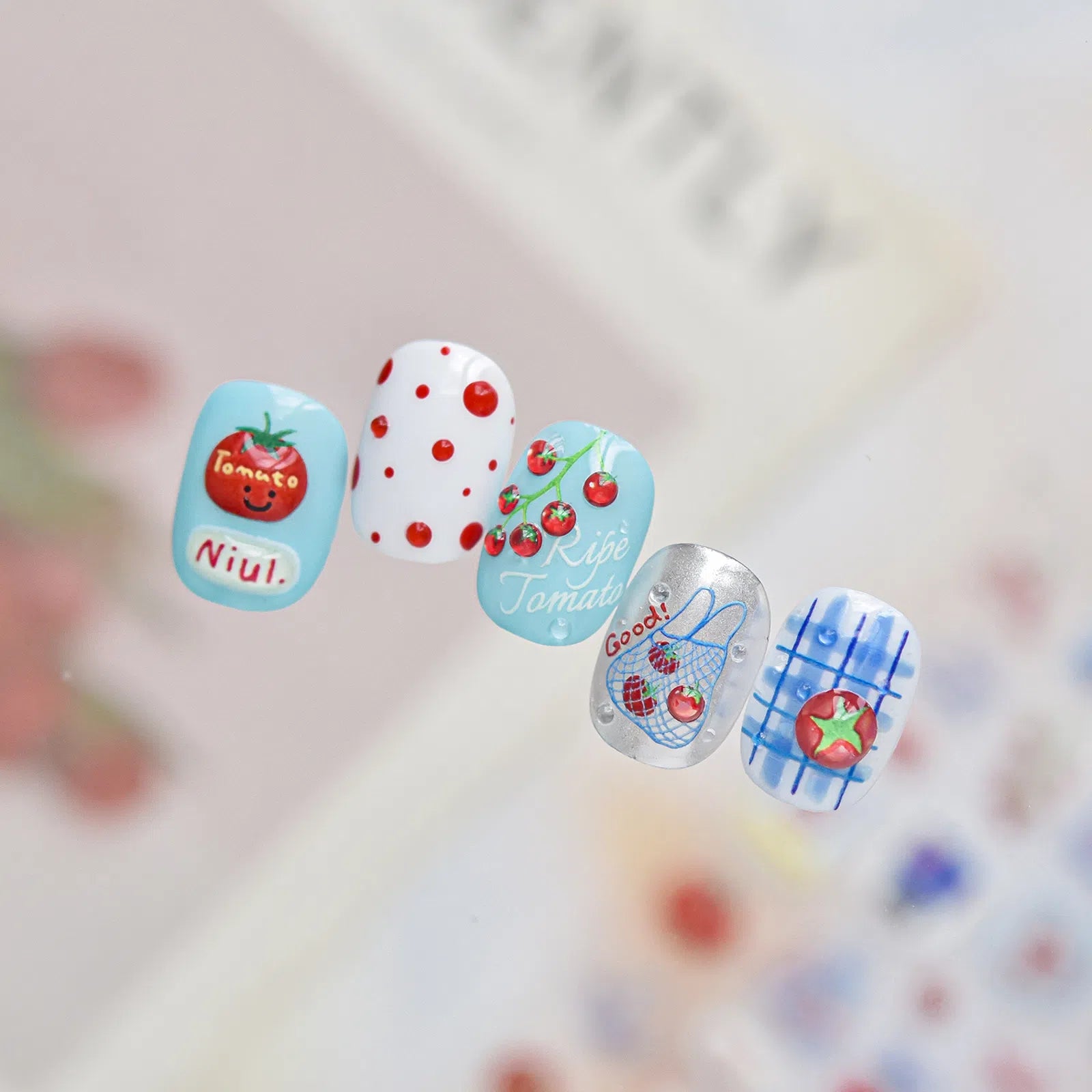 Tomato Nail Stickers | Kawaii Food Nail Art Decals - image 4